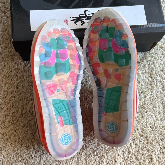 Nike x CLOT Air Max 1 Kiss of Death 2021 Tan Orange Sneakers - Picture 12 of 14